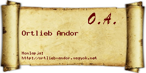 Ortlieb Andor névjegykártya